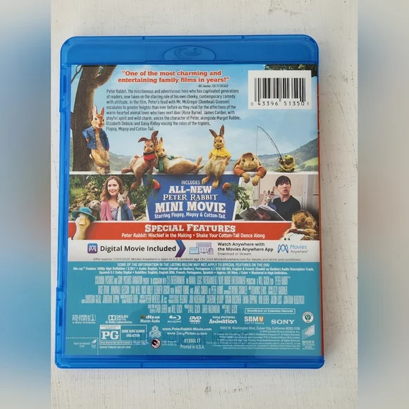 Peter Rabbit I & II Movie Collection Blu-Ray & DVD Set - Picture 5 of 9